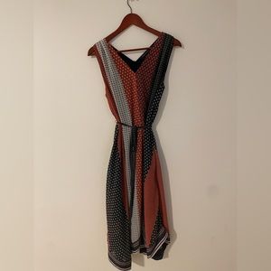 French Connection Size Small Strapless Multi-Pattern Dress